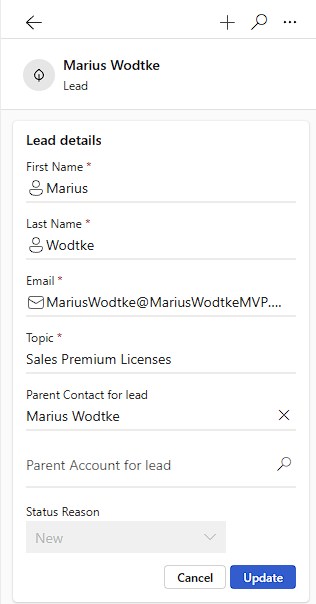 Status Reason in grayed out on the edit form.